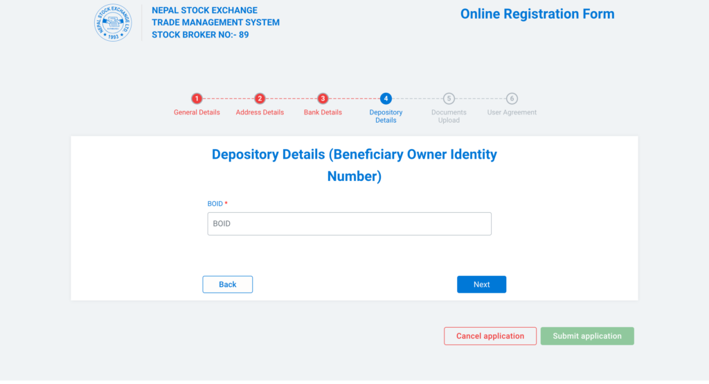 JNBL TMS Depository Details